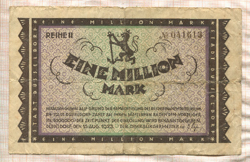 1000000 марок. Германия 1923г