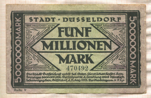 5000000 марок. Германия 1923г