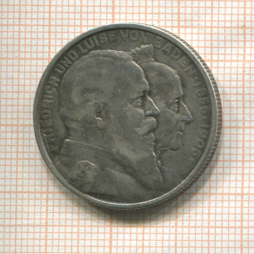 2 марки. Баден 1906г