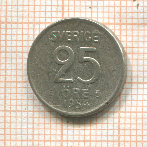 25 эре. Швеция 1954г