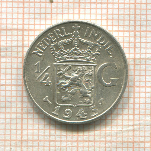 1/4 гульдена. Нидерландская Индия 1945г
