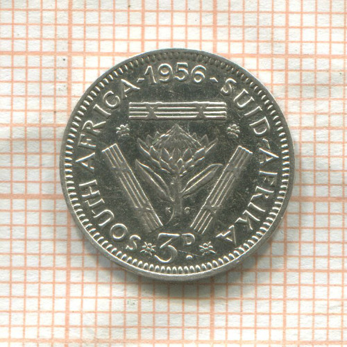 3 пенса. Южная Африка 1956г