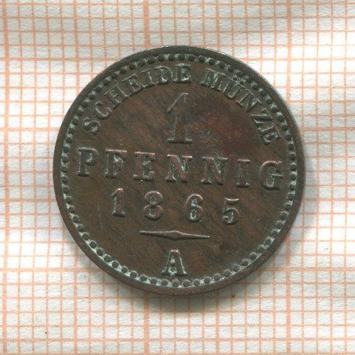1 пфенниг. Саксен-Ваймар-Эйзенах 1865г