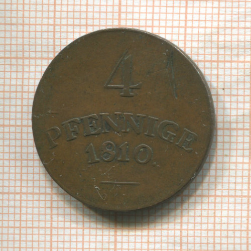 4 пфеннига. Саксен-Ваймар-Эйзенах 1810г
