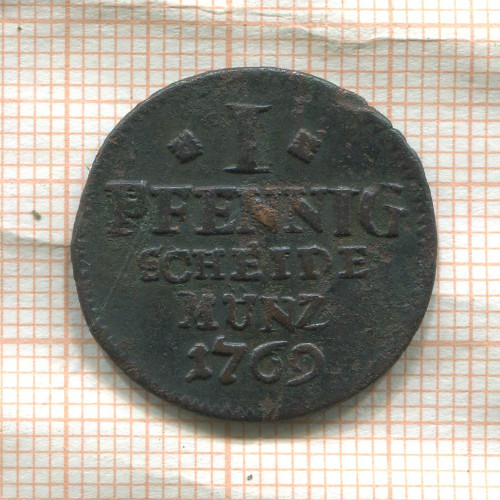 1 пфенниг. Майнц 1769г