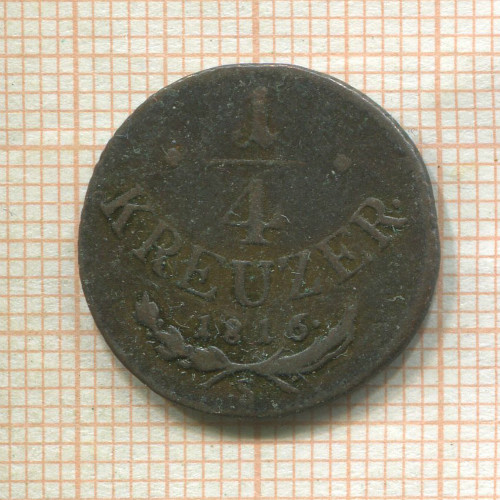 1/4 крейцера. Австрия 1816г
