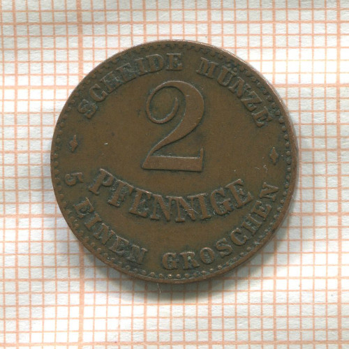 2 пфеннига. Саксен-Кобург-Гота 1868г