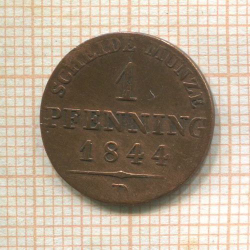 1 пфеннинг. Пруссия 1844г
