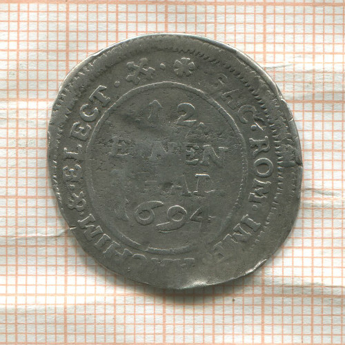 1/12 талера. Саксония (деформация) 1694г