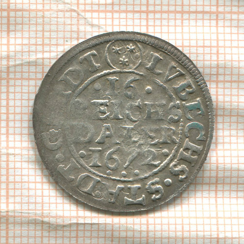1/16 талера. Любек 1672г