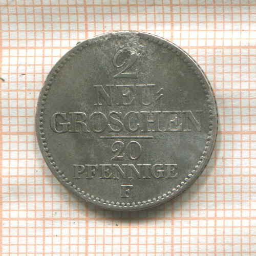 2 гроша. Саксония 1855г