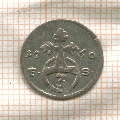 3 пфеннига. Саксен-Ваймар-Эйзенах 1760г