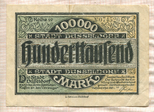 100000 марок. Германия