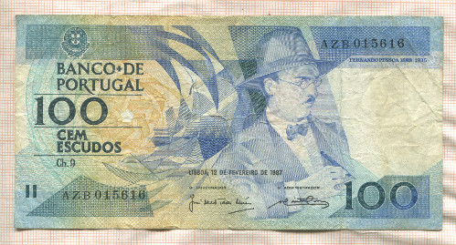 100 эскудо. Португалия 1987г