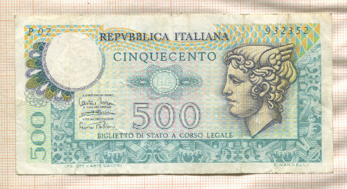 500 лир. Италия 1974г