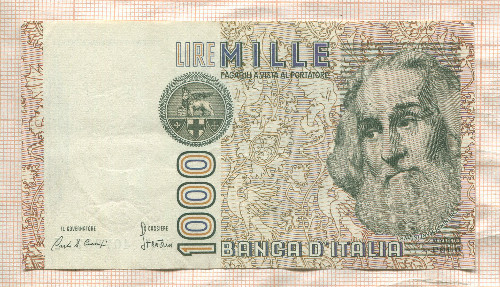 1000 лир. Италия 1982г