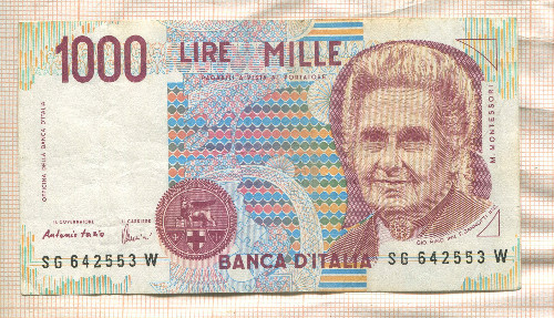 1000 лир. Италия 1990г