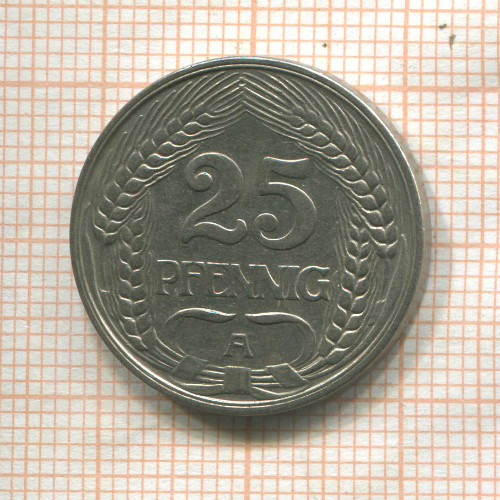 25 пфеннигов. Германия 1910г