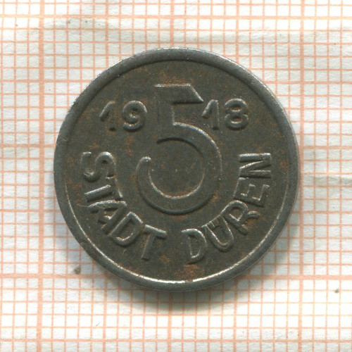 Нотгельд. 5 пфеннигов. Германия. Дюрен