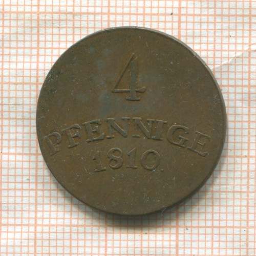 4 пфеннига. Саксен-Ваймар-Эйзенах 1810г