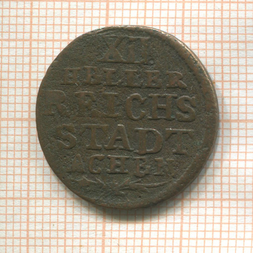 12 геллеров. Ахен 1721г