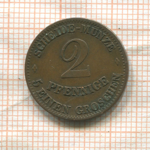 2 пфеннига. Саксен-Кобург-Гота 1856г