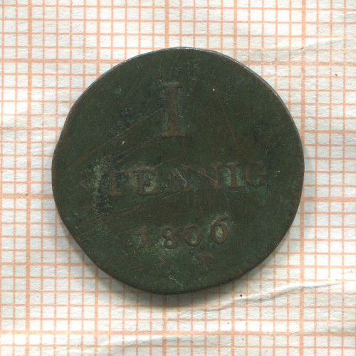 1 пфенниг. Гессен-Дармштадт 1806г