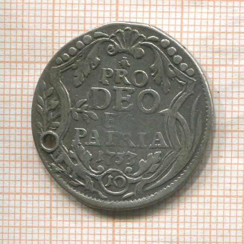 10 шиллингов. Швейцария. Цюрих 1753г