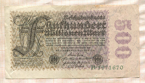 500000000 марок. Германия 1923г