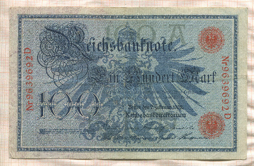 100 марок. Германия 1908г
