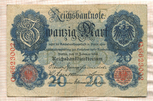 20 марок. Германия 1914г