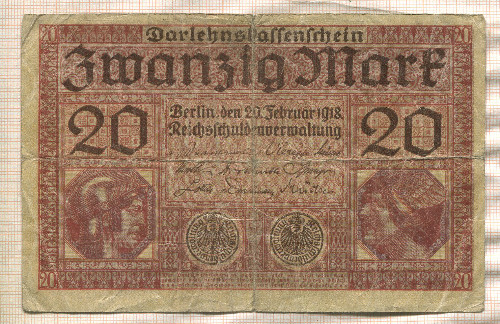 20 марок. Германия 1918г