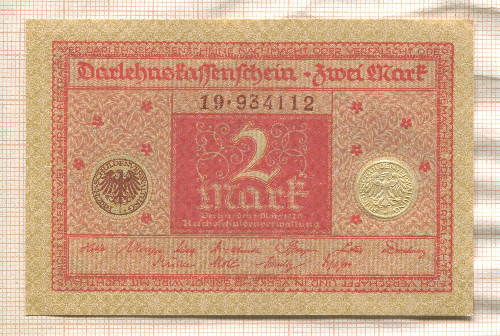 2 марки. Германия 1920г