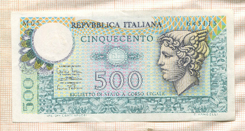 500 лир. Италия 1974г