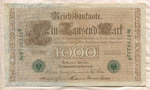1000 марок. Германия 1910г
