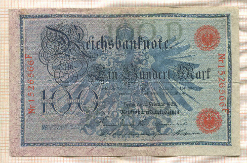 100 марок. Германия 1908г