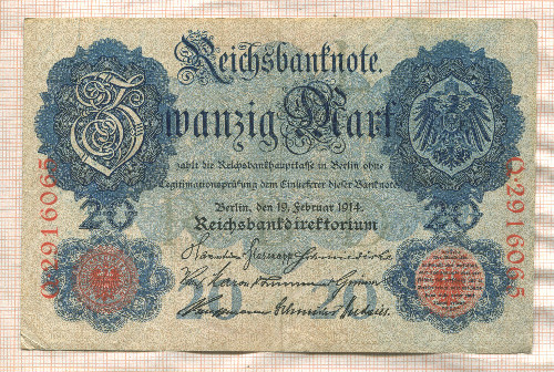 20 марок. Германия 1914г