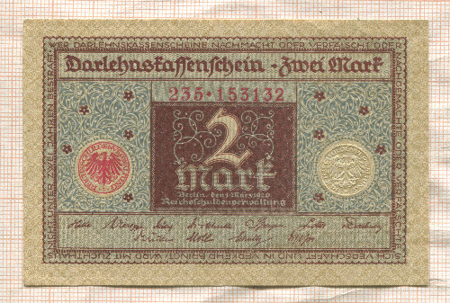 2 марки. Германия 1920г