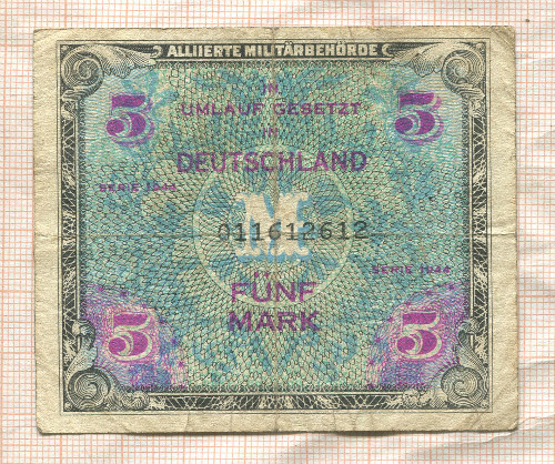 5 марок. Германия 1944г