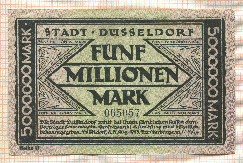 5000000 марок. Германия 1923г