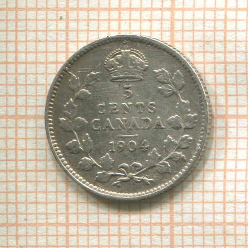 5 центов. Канада 1904г
