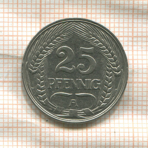 25 пфеннигов. Германия 1910г