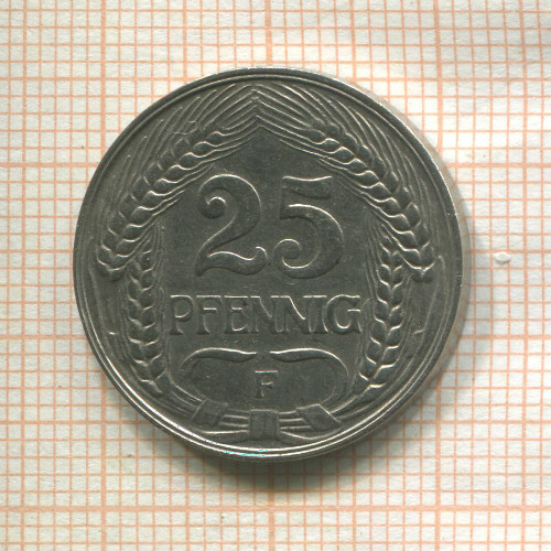 25 пфеннигов. Германия 1910г