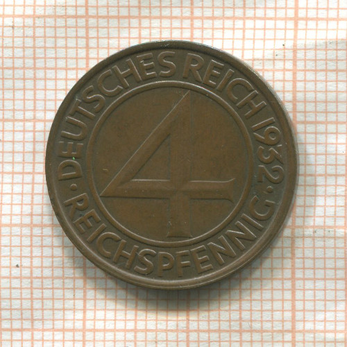 4 пфеннига. Германия 1932г