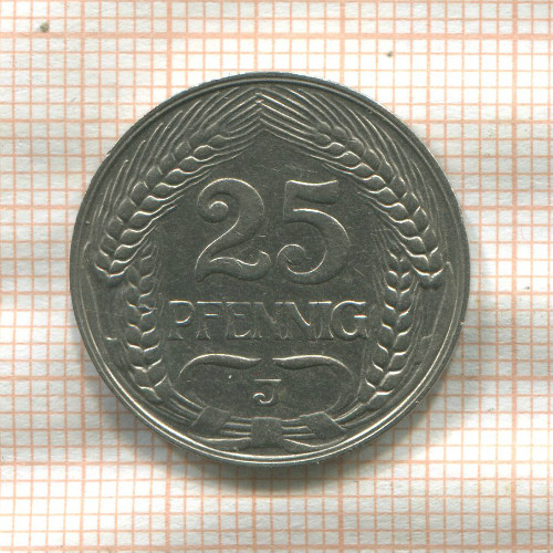 25 пфеннигов. Германия 1910г