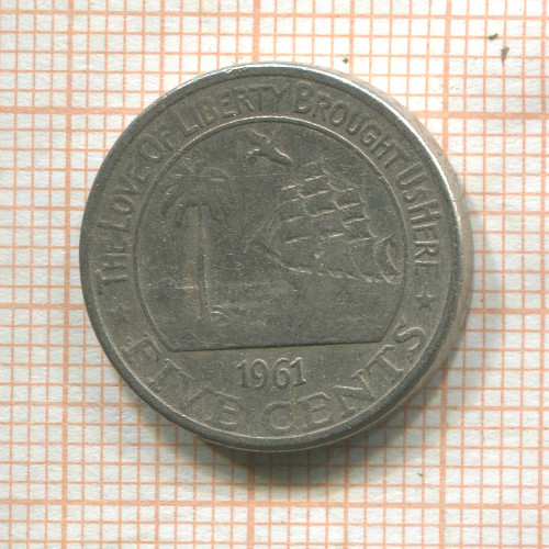 5 центов. Либерия 1961г