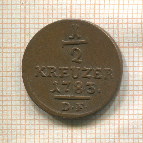 1/2 крейцера. Гессен-Кассель 1783г