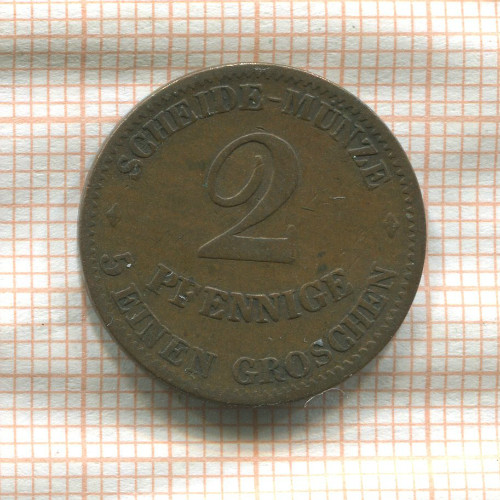 2 пфеннига. Саксен-Кобург-Гота 1856г