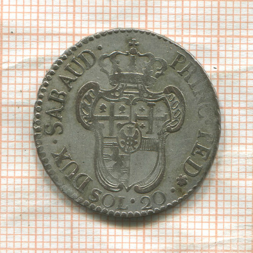 20 сольдо. Сардиния 1795г