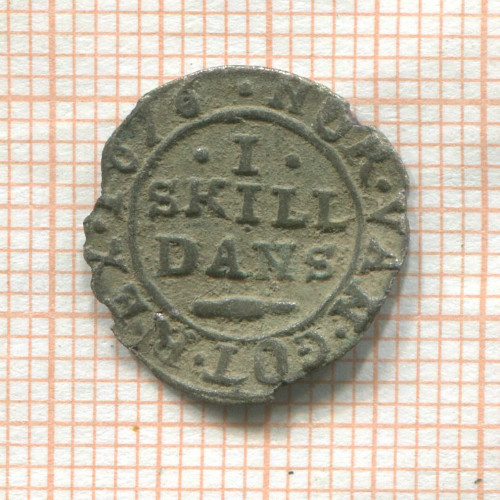 1 скиллинг. Дания (деформация) 1676г